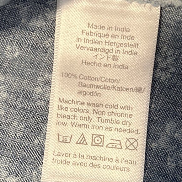 J. Crew Mercantile blue chambray floral print faux wrap dress - Picture 7 of 11